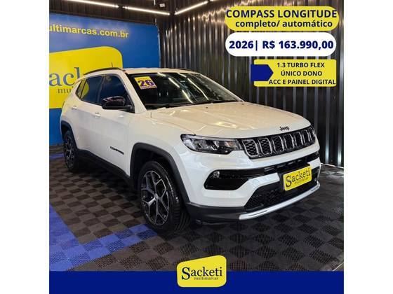 JEEP COMPASS 1.3 T270 TURBO FLEX LONGITUDE AT6 JEEP COMPASS 1.3 T270 TURBO FLEX LONGITUDE AT6